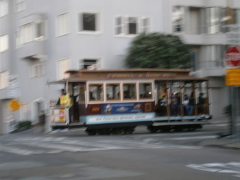 Trolley Continuing on Hyde Street